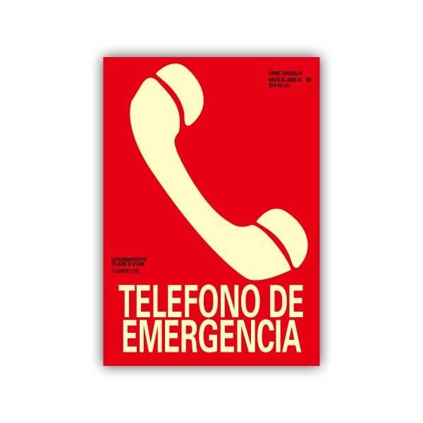 avisa de la ubicación de un teléfono de emergencia en caso de una evacuación.