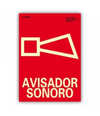 Señal de seguridad fotoluminiscente de "Avisador Sonoro".