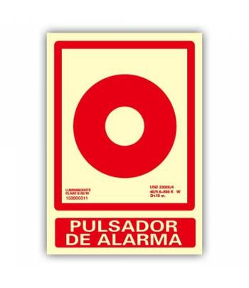 Señal luminiscente "Pulsador de Alarma" en glasspack