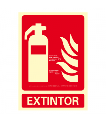 Señal para señalizar la zona de un extintor contra incendios