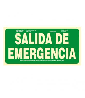 Señal Salida de Emergencia (Clase A)