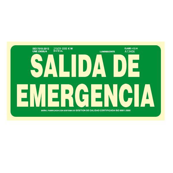 Señal Salida de Emergencia (Clase A)