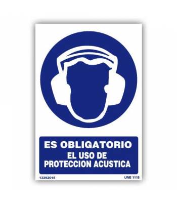 Esta señal indica la obligación de uso de protección acústica.