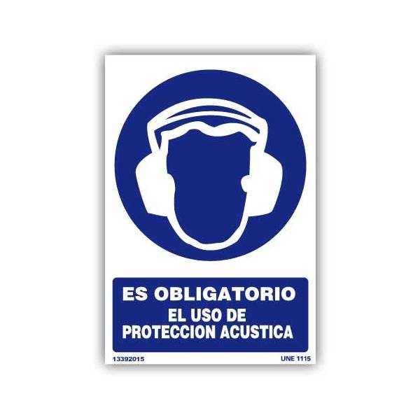 Esta señal indica la obligación de uso de protección acústica.