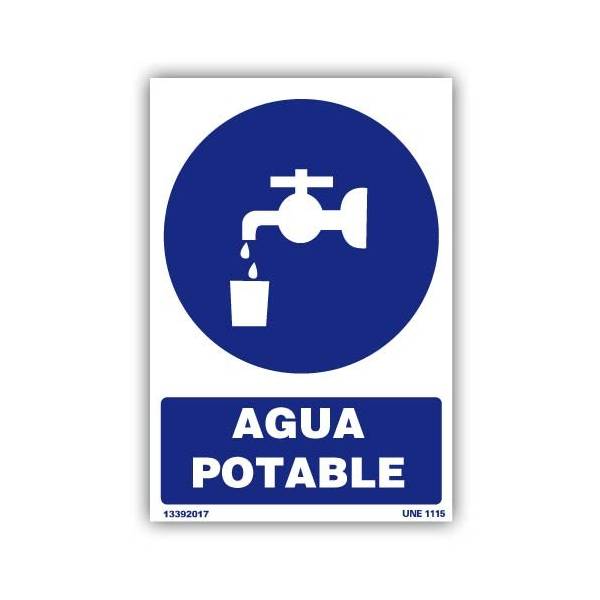 Señal compuesta por pictograma y rótulo indicativos de agua potable.