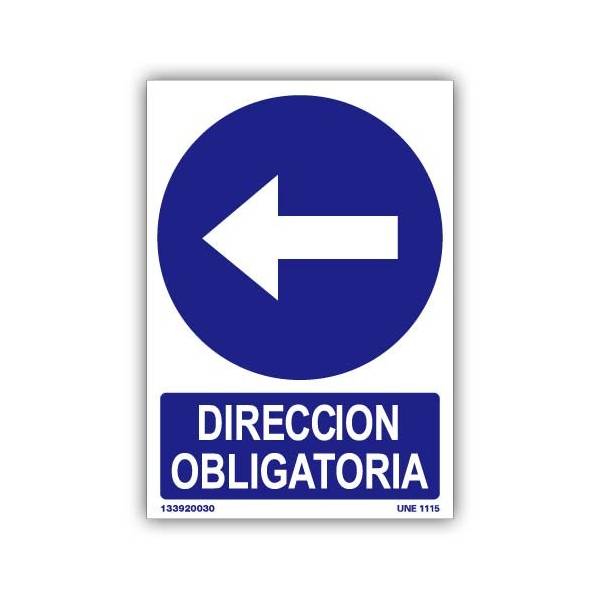 Señal indicativa de dirección obligatoria a la izquierda