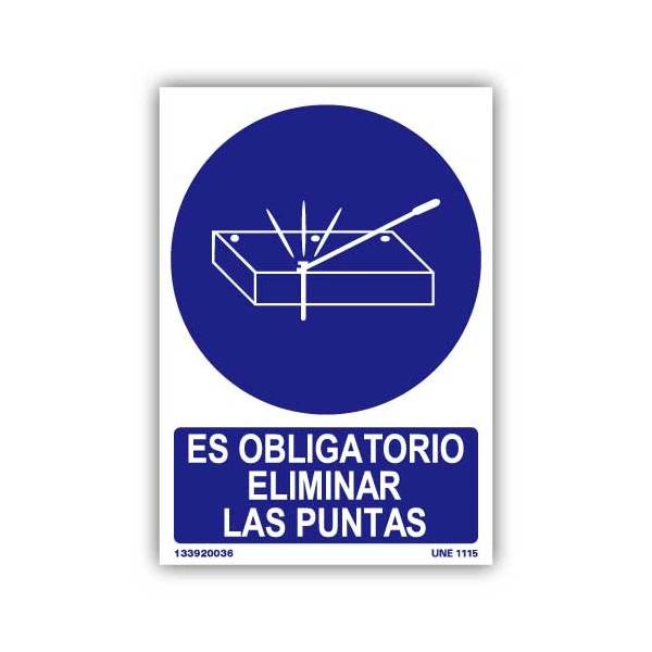 Señal indicativa de eliminar las puntas obligatoriamente