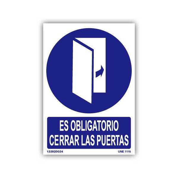 Señal indicativa de cierre obligatorio de puertas de una instalación o habitáculo determinados