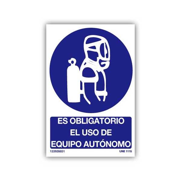 Señal indicativa de uso obligatorio de equipo autónomo