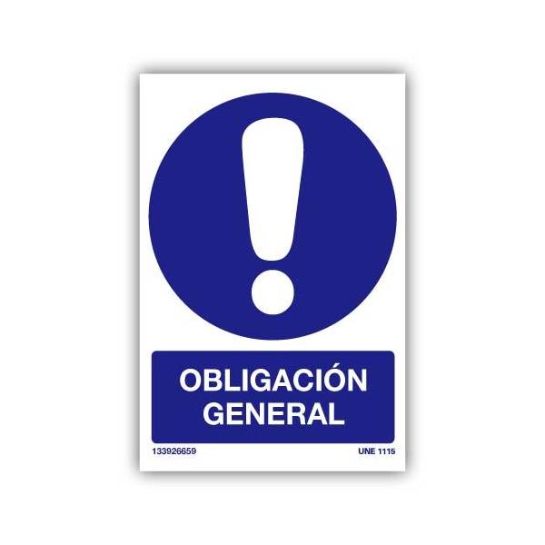 Señal rectangular de obligación que informa que hay que cumplir una indicación o normativa genérica