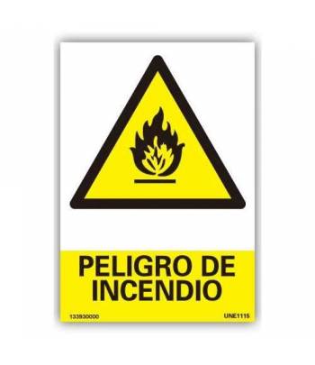 Señal de advertencia: "Peligro de Incendio"