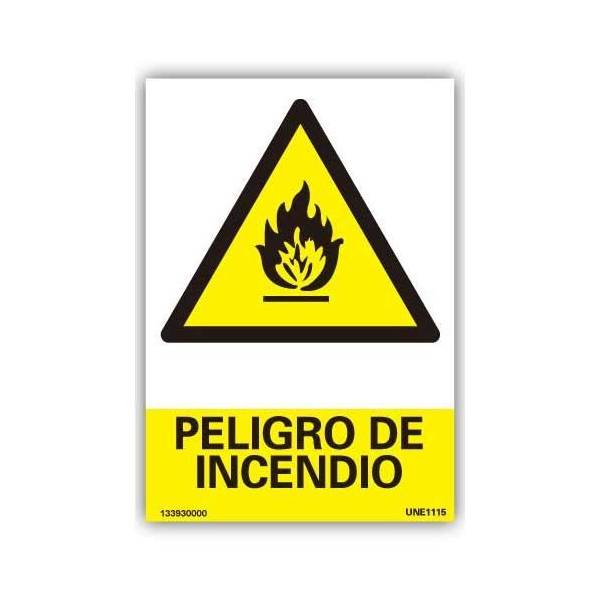 Señal de advertencia: "Peligro de Incendio"