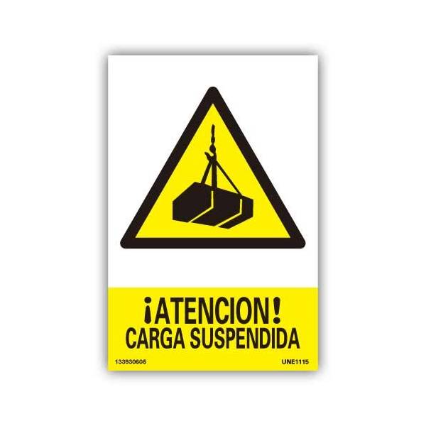 Señal de advertencia "Atención Carga Suspendida"