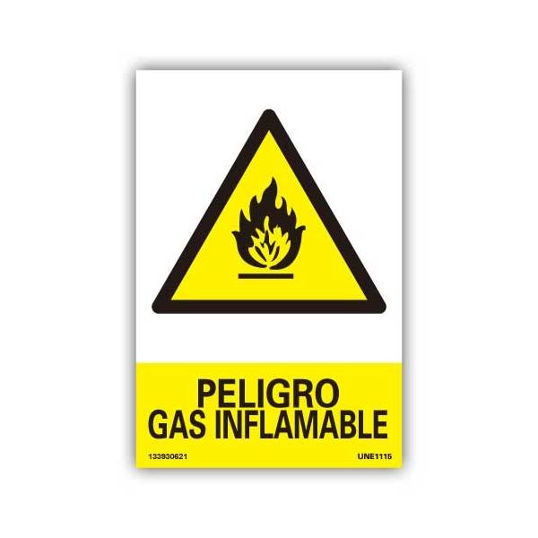 Su pictograma y texto avisan del peligro por gas inflamable