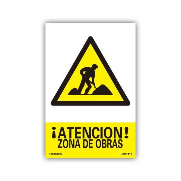 Su pictograma y texto avisan del peligro de una zona en obras