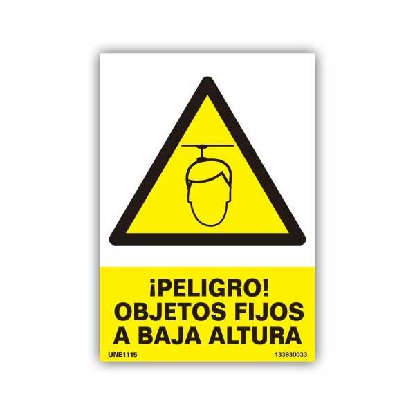 señalización de advertencia por objetos fijos a baja altura
