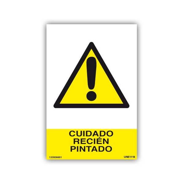 Advertencia de recién pintado, para todo tipo de instalaciones y actividades industriales Advertencia de recién pintado, para todo tipo de instalaciones y actividades industriales