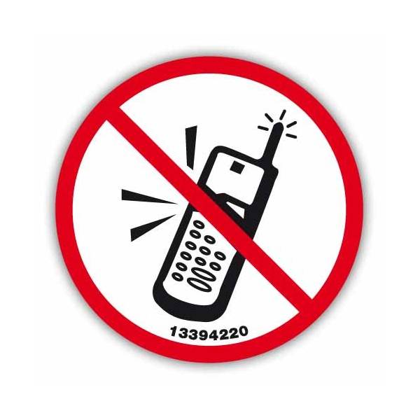 Vinilo adhesivo con pictograma explicativo de no utilizar teléfonos móviles