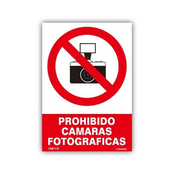 Señal para informar de que está prohibido usar la cámara de fotos