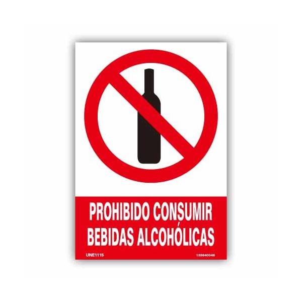 Diseñada para informar de la prohibición del consumo de bebidas alcohólicas