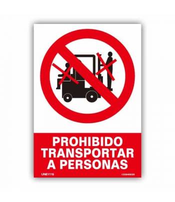 prohibición de transportar a personas en una carretilla elevadora por riesgo de accidente