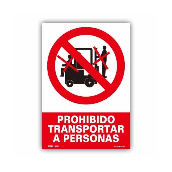 prohibición de transportar a personas en una carretilla elevadora por riesgo de accidente