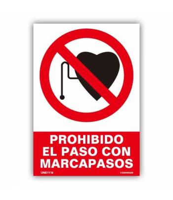 prohíbe el paso o acceso a personas con un marcapasos