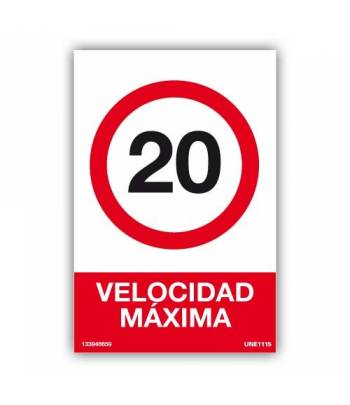 Señal de prohibido circular por encima de la velocidad máxima permitida