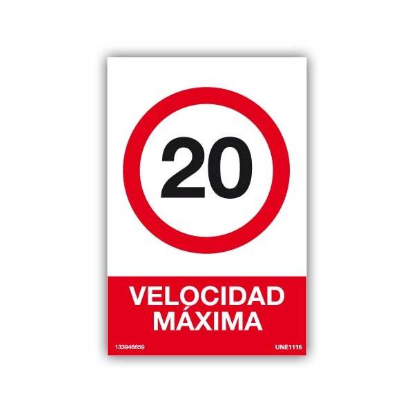 Señal de prohibido circular por encima de la velocidad máxima permitida