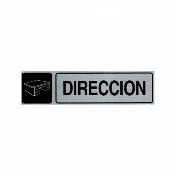 Señal informativa de aluminio con texto y pictograma para indicar la zona donde se encuentra el área de Dirección. Señal informativa de aluminio con texto y pictograma para indicar la zona donde se encuentra el área de Dirección.