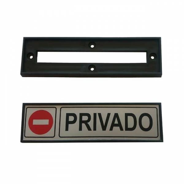 Marco fabricado en plástico ABS de color negro diseñado para colocar señales informativas rectangulares.