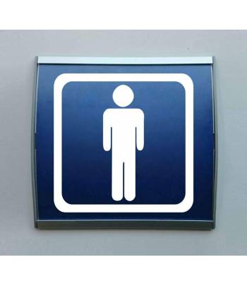 Señal informativa para señalizar los aseos masculinos en centros comerciales, oficinas, zonas comunes, piscinas, colegios...etc.