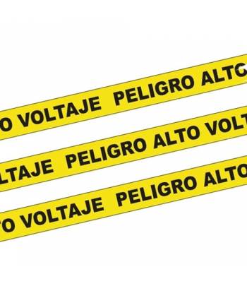 Cinta de señalización para delimitar espacios en donde hay riesgo de peligro por alto voltaje Cinta de señalización para delimitar espacios en donde hay riesgo de peligro por alto voltaje