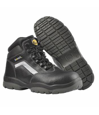Bota de trabajo económica fabricada en piel hidrófugada negra