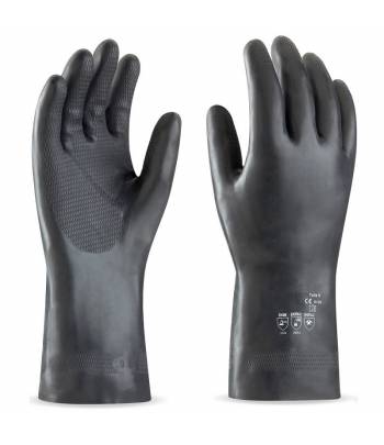 Guante de neopreno color negro para riesgos mecánicos, químicos y microorganismos Guante de neopreno color negro para riesgos mecánicos, químicos y microorganismos