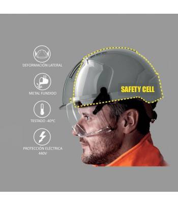 Casco de seguridad con gafas de seguridad integradas