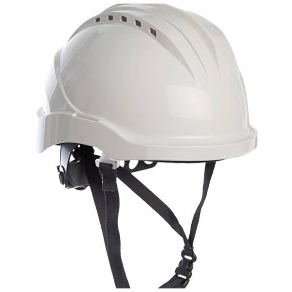 Casco de seguridad para trabajos en altura con protección para baja tensión, con barboquejo integrado de 4 puntos