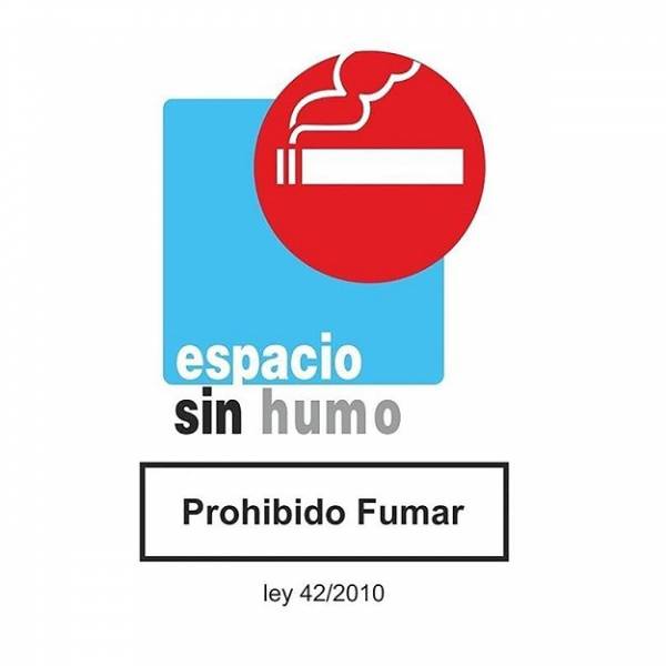 Señales Prohibición que avisa ante un espacio "libre de humo"