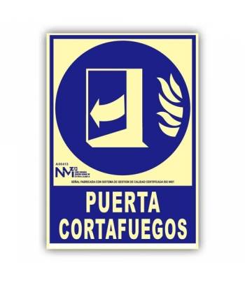 Señal fotoluminiscente "Puerta Cortafuegos