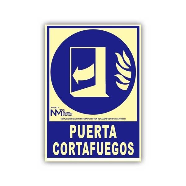 Señal fotoluminiscente "Puerta Cortafuegos