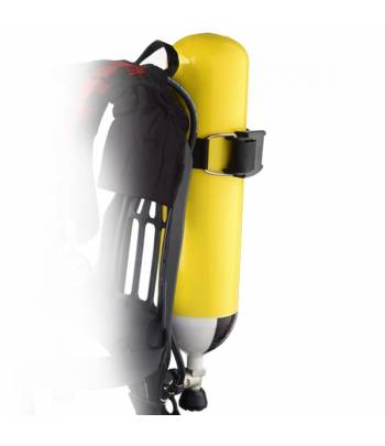 Botella para equipos de respiración autónoma con capacidad para 6 litros se aíre comprimido.