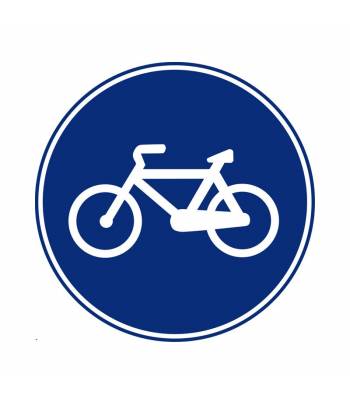 Señal circular vial para señalizar que a partir de la misma solo está permitido el paso a ciclistas o ciclos de dos ruedas Señal circular vial para señalizar que a partir de la misma solo está permitido el paso a ciclistas o ciclos de dos ruedas
