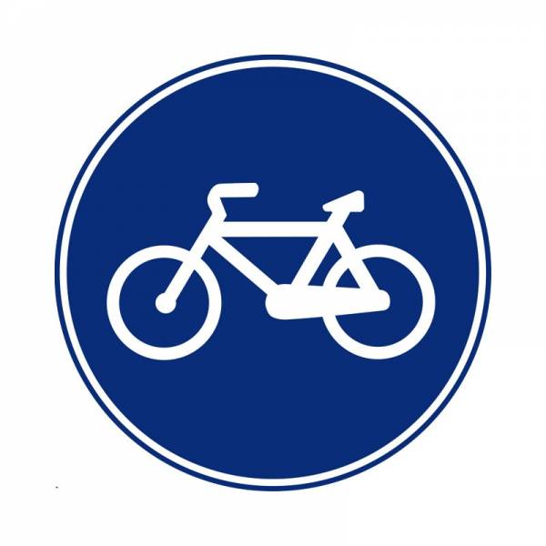 Señal circular vial para señalizar que a partir de la misma solo está permitido el paso a ciclistas o ciclos de dos ruedas
