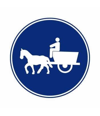 Señal circular vial para señalizar que a partir de la misma solo está permitido a vehículos cuya tracción animal Señal circular vial para señalizar que a partir de la misma solo está permitido a vehículos cuya tracción animal