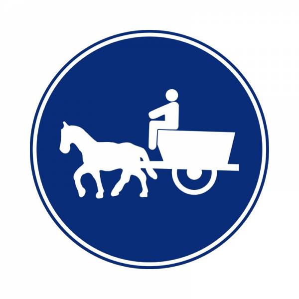 Señal circular vial para señalizar que a partir de la misma solo está permitido a vehículos cuya tracción animal