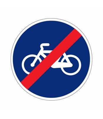 Señaliza el fin de la limitación que indica que una vía está reservada para ciclos o ciclistas