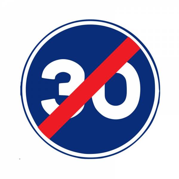 Señaliza el fin de la obligación de velocidad mínima en un tramo o vía Señaliza el fin de la obligación de velocidad mínima en un tramo o vía