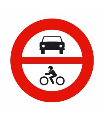 Indica la prohibición de acceso a un lugar, vía o camino mediante vehículos de motor Indica la prohibición de acceso a un lugar, vía o camino mediante vehículos de motor