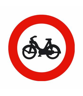 Indica la prohibición de acceso a un lugar, vía o camino a ciclos motorizados
