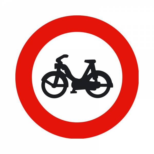 Indica la prohibición de acceso a un lugar, vía o camino a ciclos motorizados Indica la prohibición de acceso a un lugar, vía o camino a ciclos motorizados
